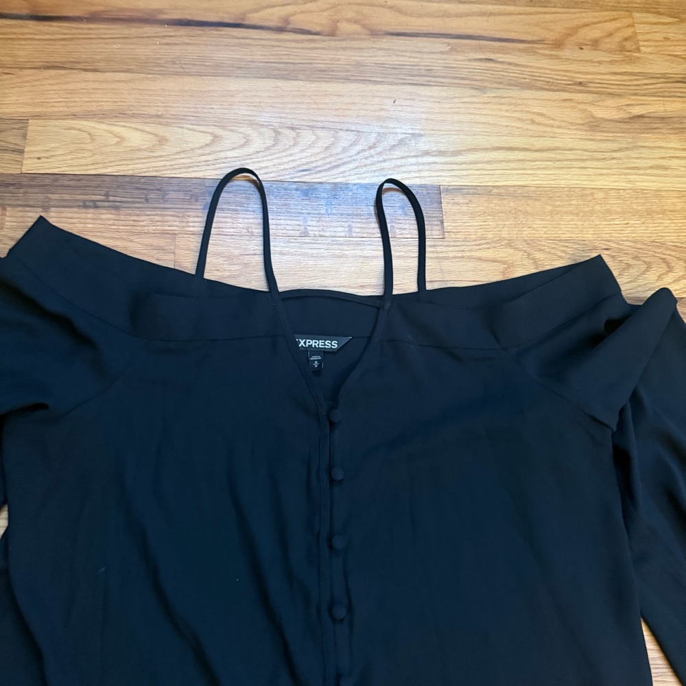 Express Black Off-Shoulder Blouse - Picture 2 of 5